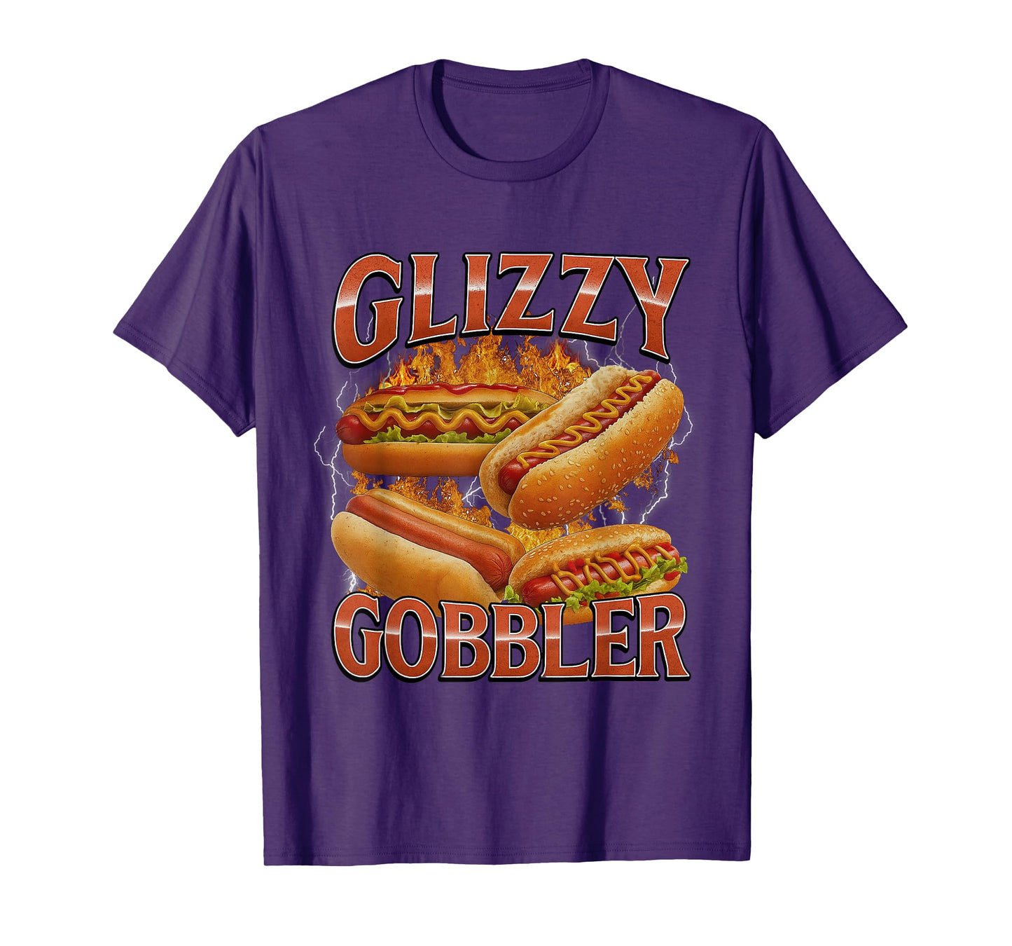 Glizzy Gobbler Funny Hot Dog Glizzy Lovers Bootleg Graphic T-Shirt