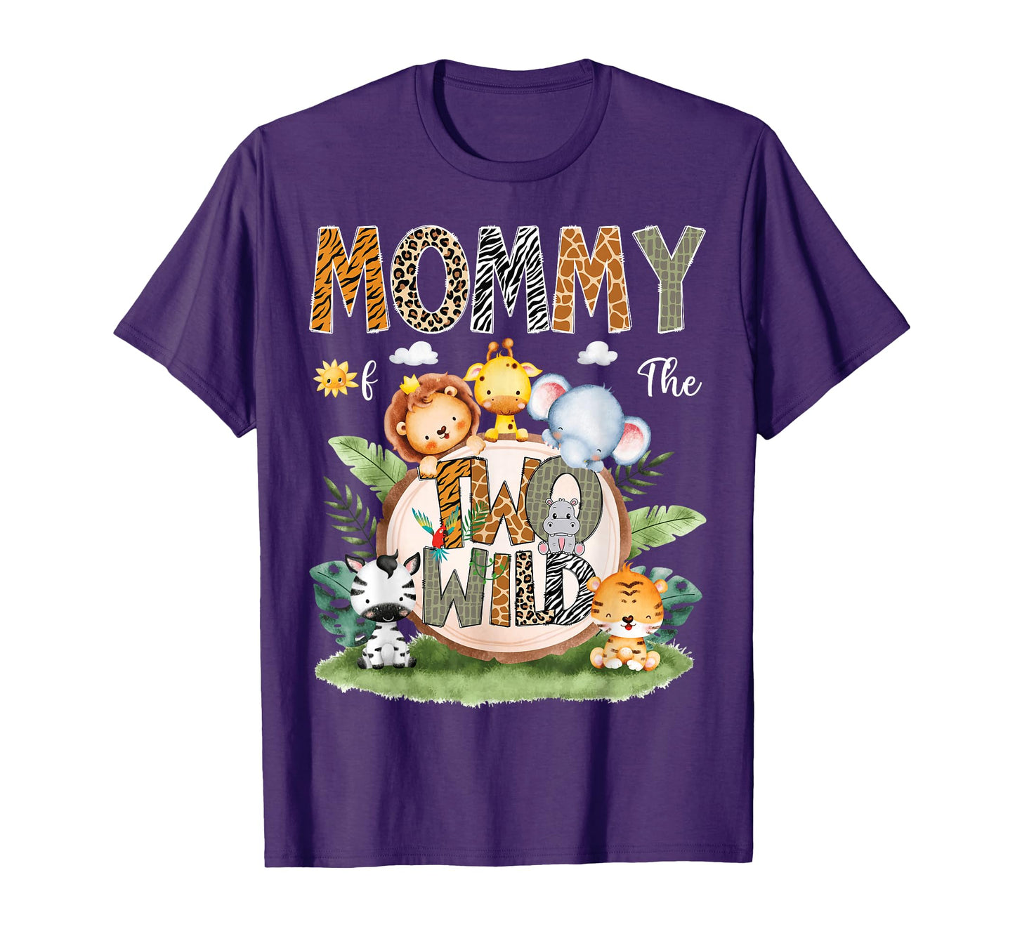 Mommy Of The Two Wild 2Nd Birthday Safari Animal Lover T-Shirt