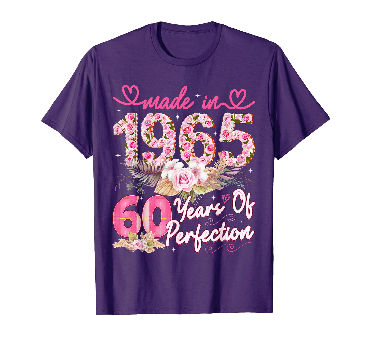 Made in 1965 60th Birthday 60 Year Old Floral Perfection T-Shirt