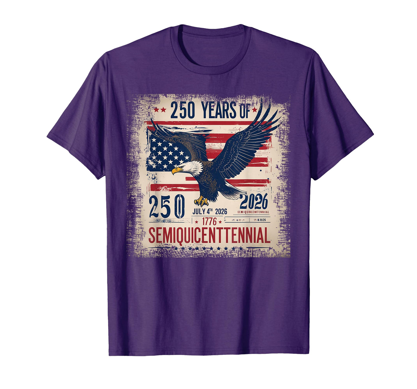 Flag and Eagle 250 Years 1776-2026 250th Birthday T-Shirt