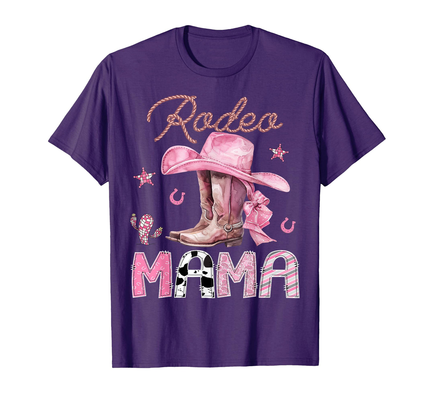 Rodeo Mama Pink Boots Coquette CowGirl Birthday Party T-Shirt