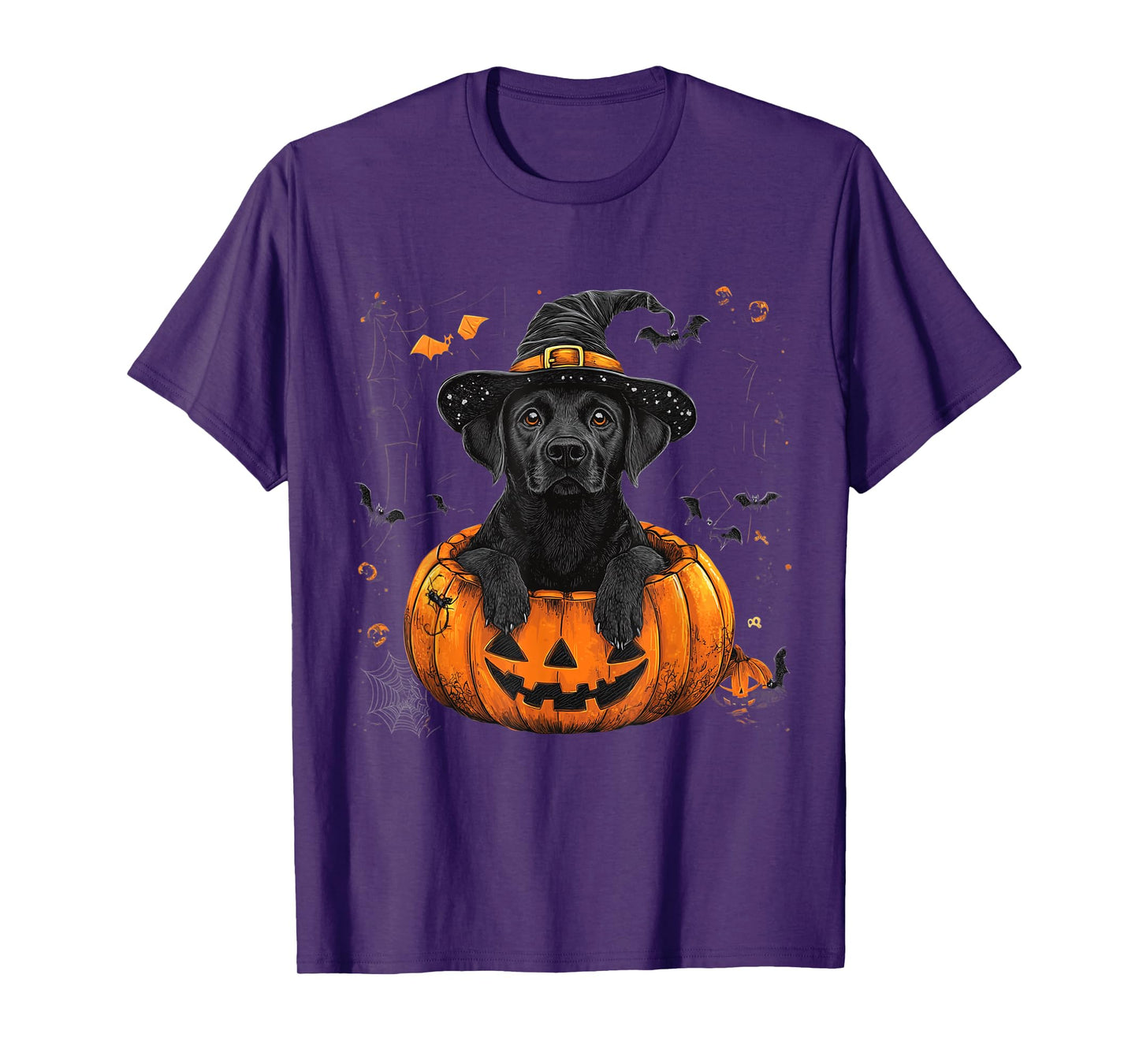 Black Lab Labrador Pumpkin Halloween Thanksgiving Men Women T-Shirt