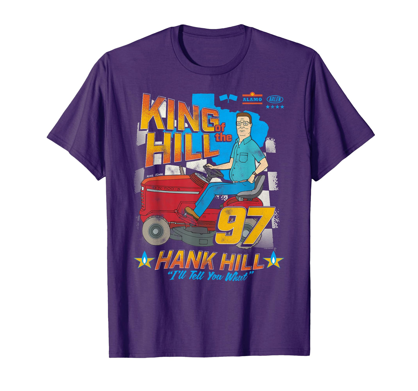 King of the Hill Hank Hill Mower Racing '97 Cartoon T-Shirt