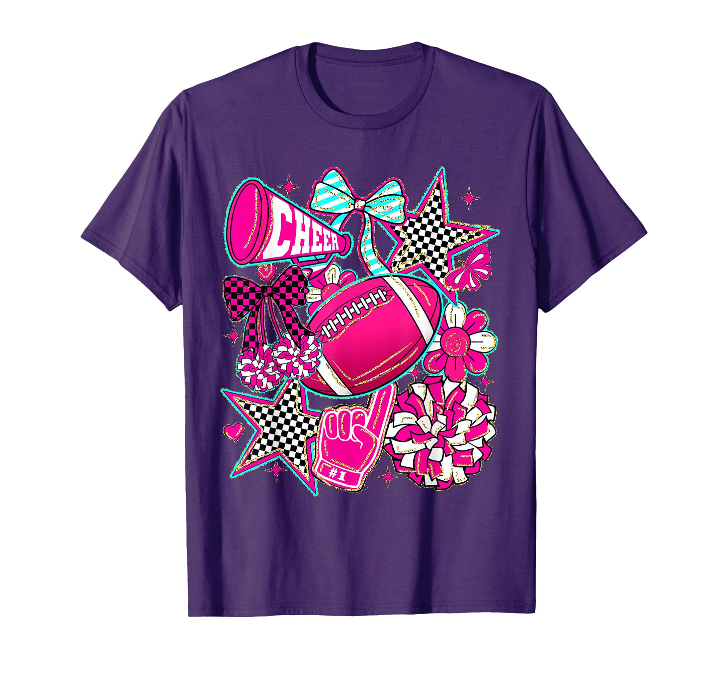 Cheer Mom Pink Cheerleader Game Day Cheer Mama Football T-Shirt