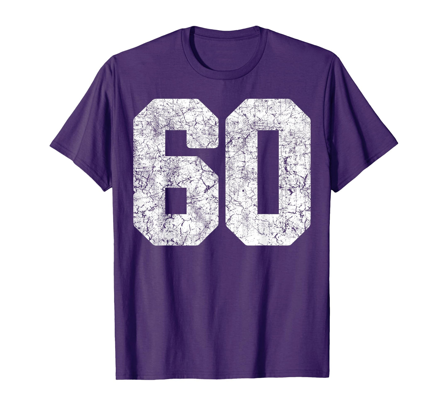 Distressed White Number 60 Jersey Player Uniform #60 Grunge T-Shirt