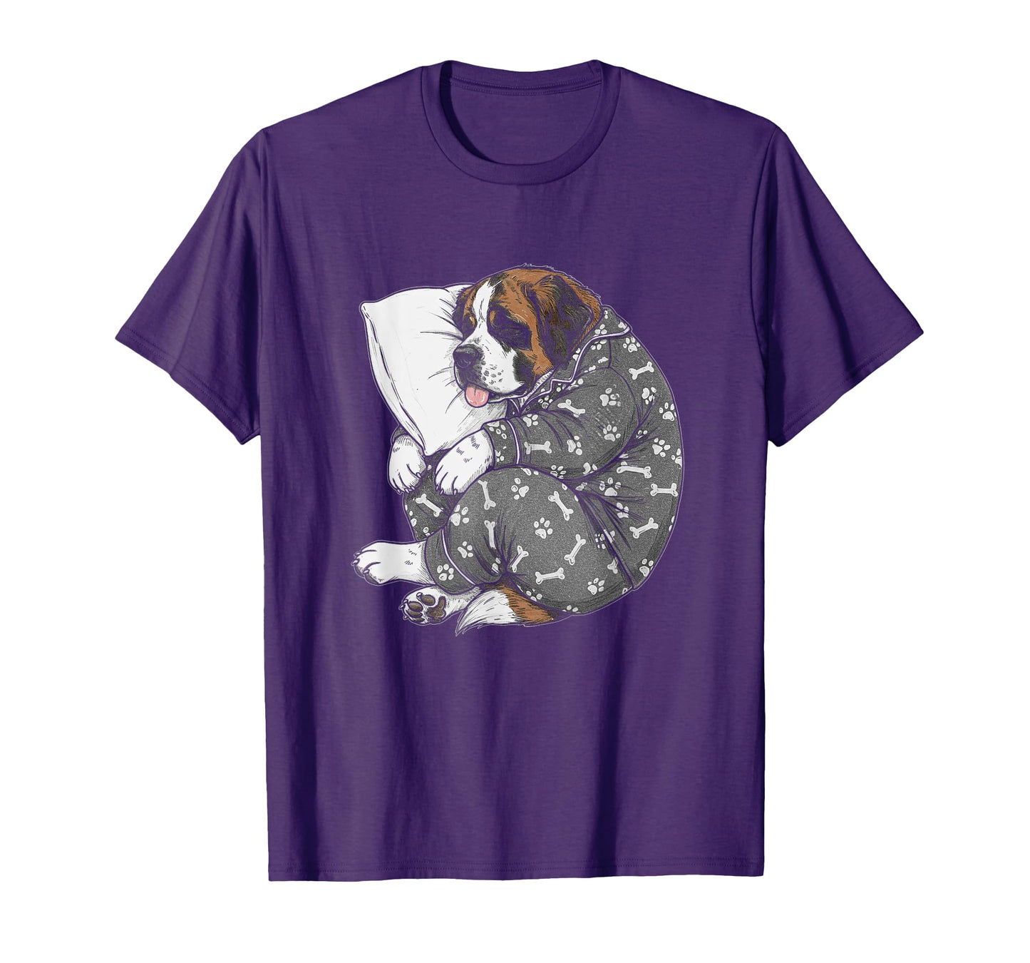 Funny Sleepy Saint Bernard Pajama Men Women Kids T-Shirt