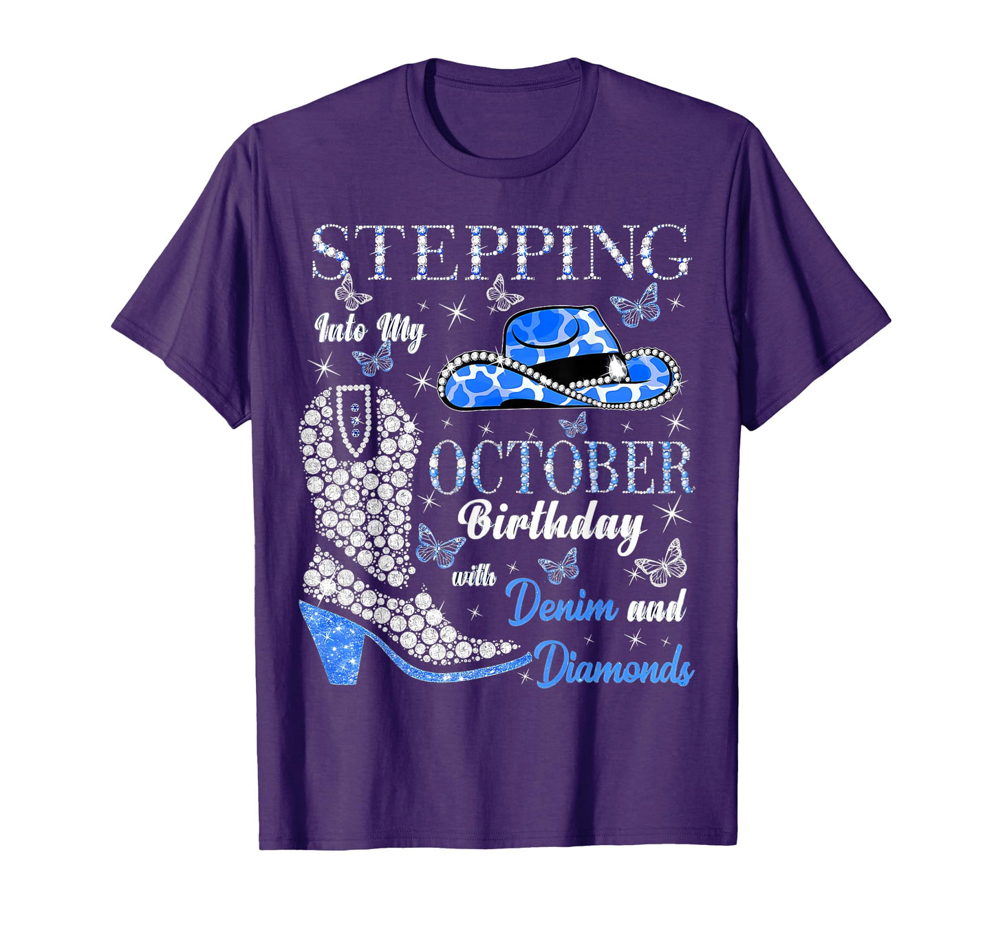 Women Stepping Into My October Birthday with God Grace Mercy T-Shirt