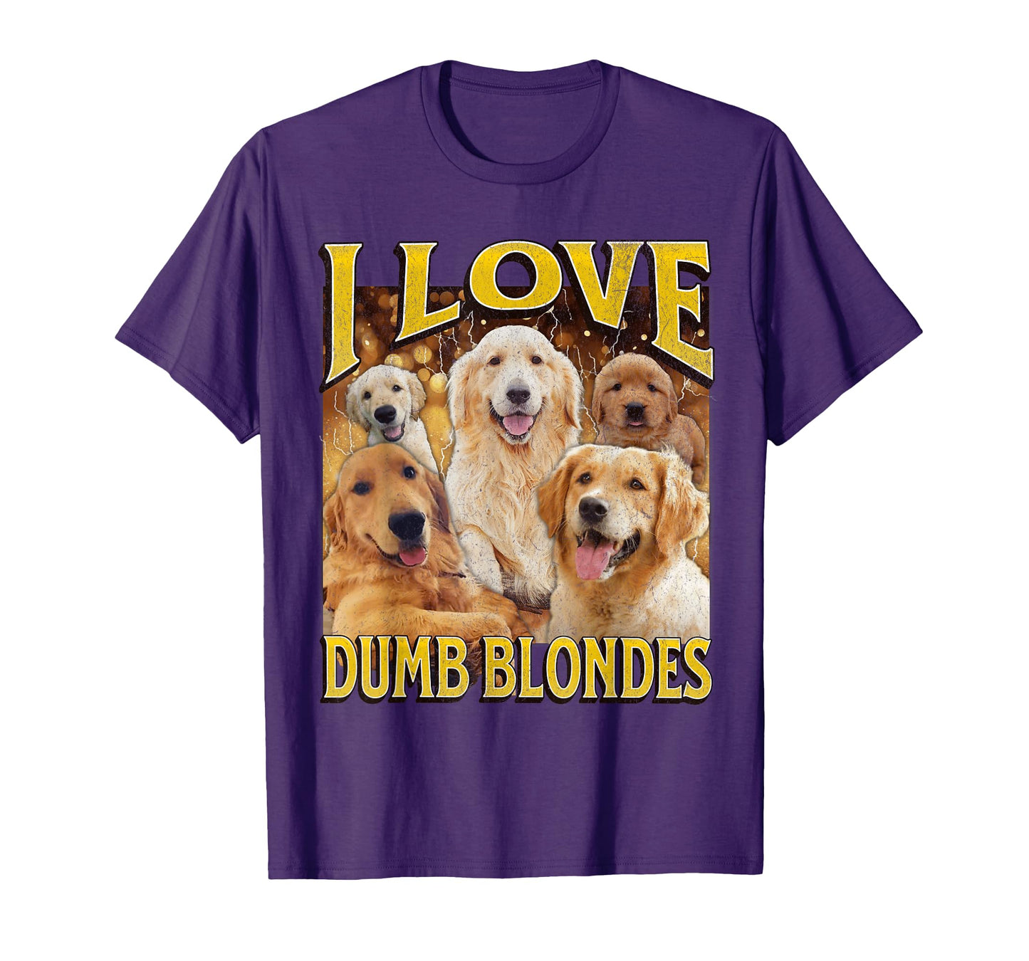 I Love Dumb Blondes Funny Dog Meme Bootleg Graphic T-Shirt