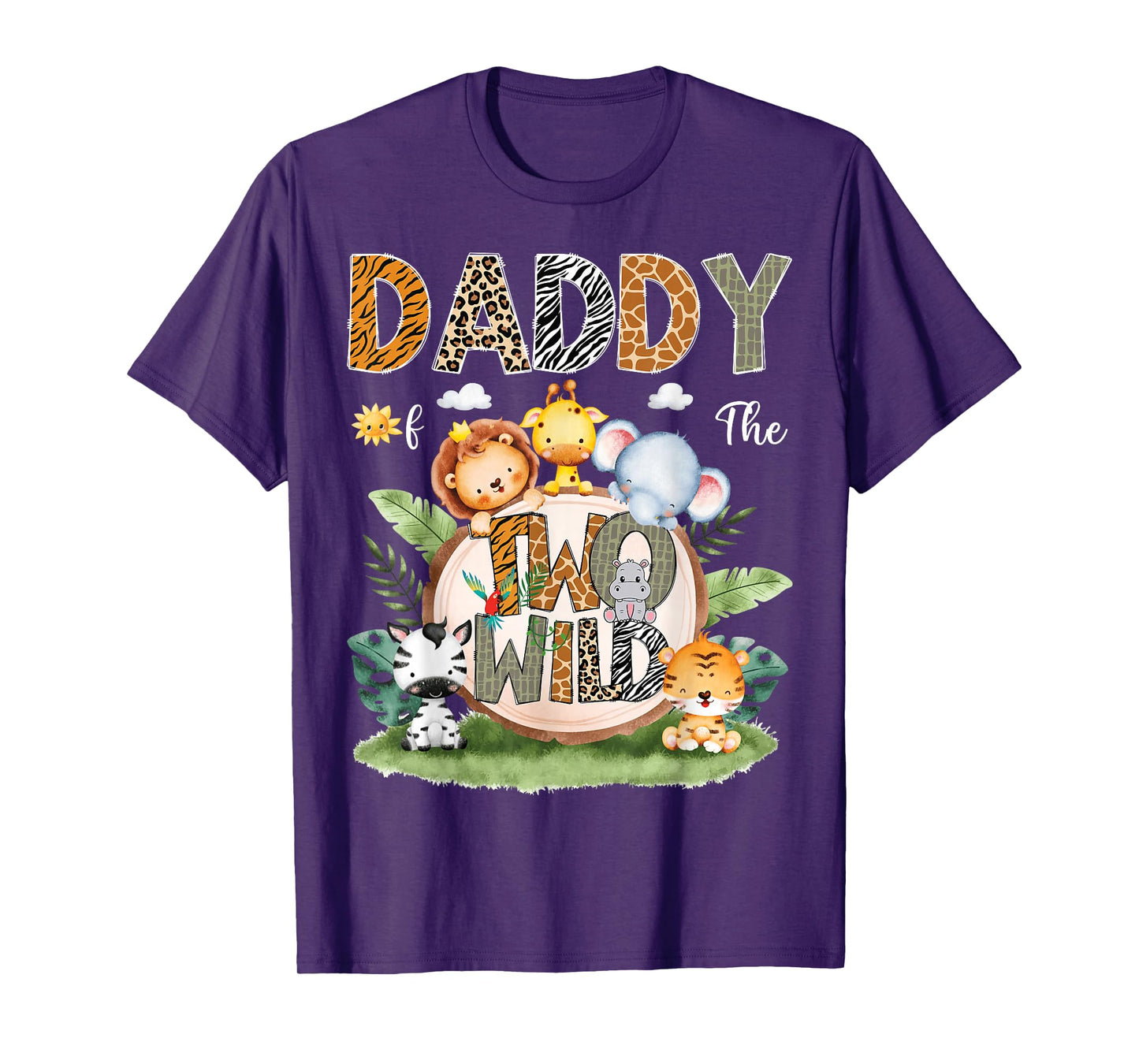 Daddy Of The Two Wild 2Nd Birthday Safari Animal Lover T-Shirt