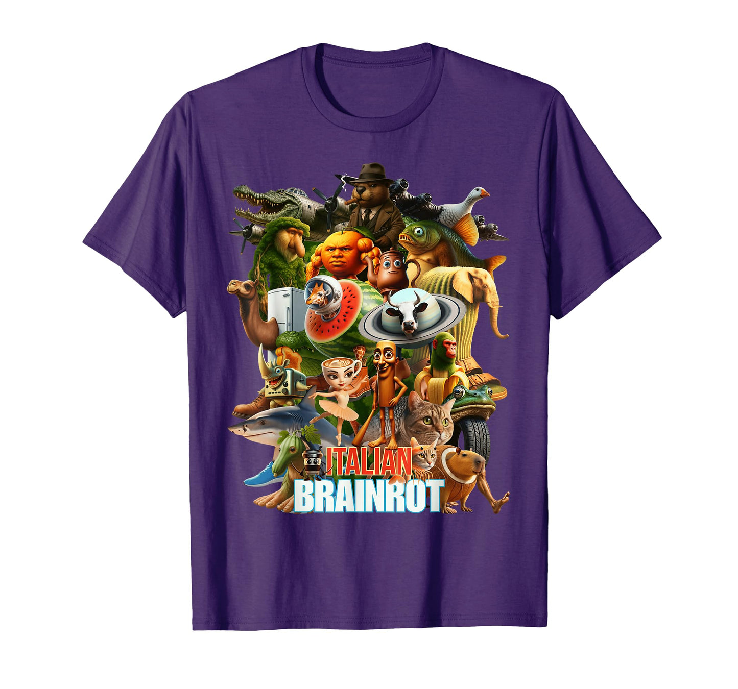 Italian Brainrot Viral Meme Collage Gen Z T-Shirt