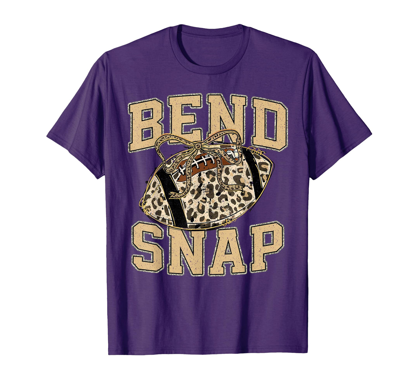 Bend & Snap Leopard Football Coquette Bow Game Day Touchdown T-Shirt