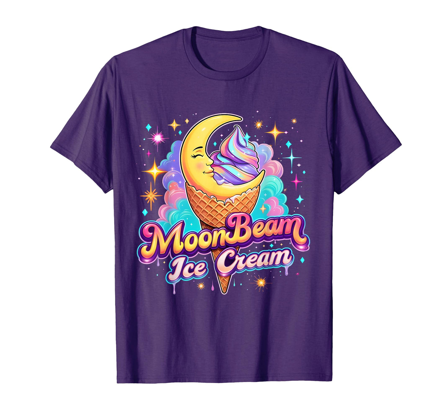 Moonbeam Ice Cream Cute Celestial Dessert Art T-Shirt