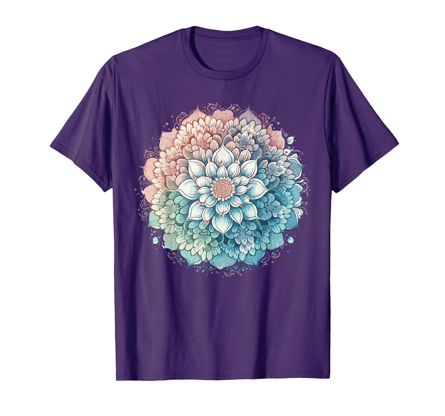 Cute flower Mandala Sacred Fractal Geometry Art Good Vibe T-Shirt