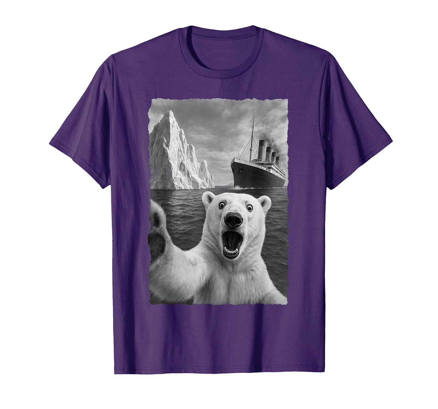 Funny Polar Bear Selfie Titanic T-Shirt