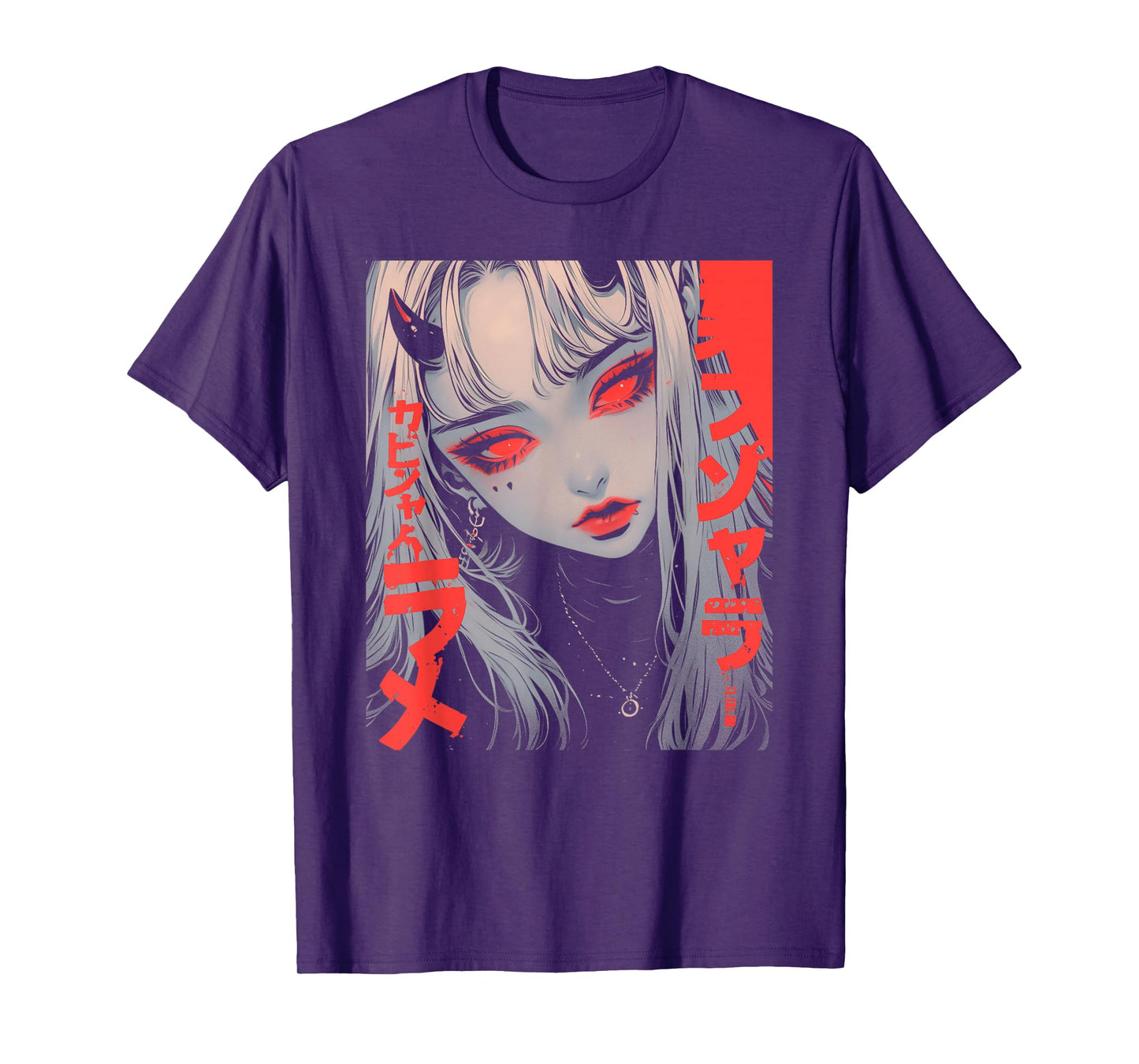 Goth Grunge Demon Anime Girl Waifu Horror Alt Aesthetic T-Shirt