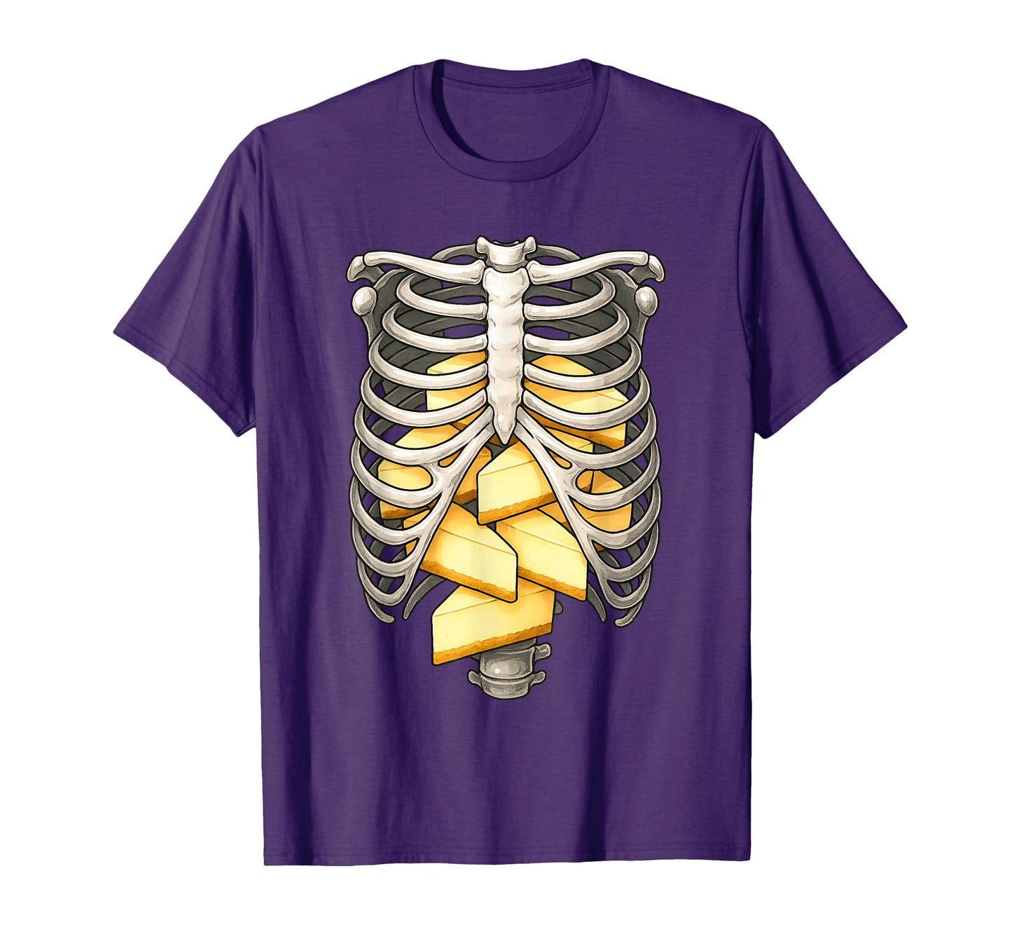 Skeleton Rib Cage Cheesecake Lovers Skull Halloween Costume T-Shirt