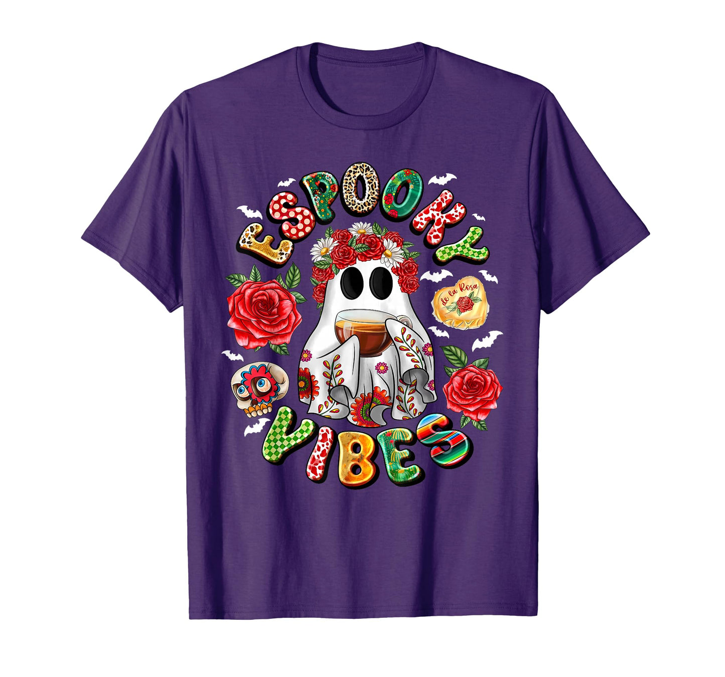 Espooky Vibes Maestra Halloween Spanish Mexican Teacher T-Shirt