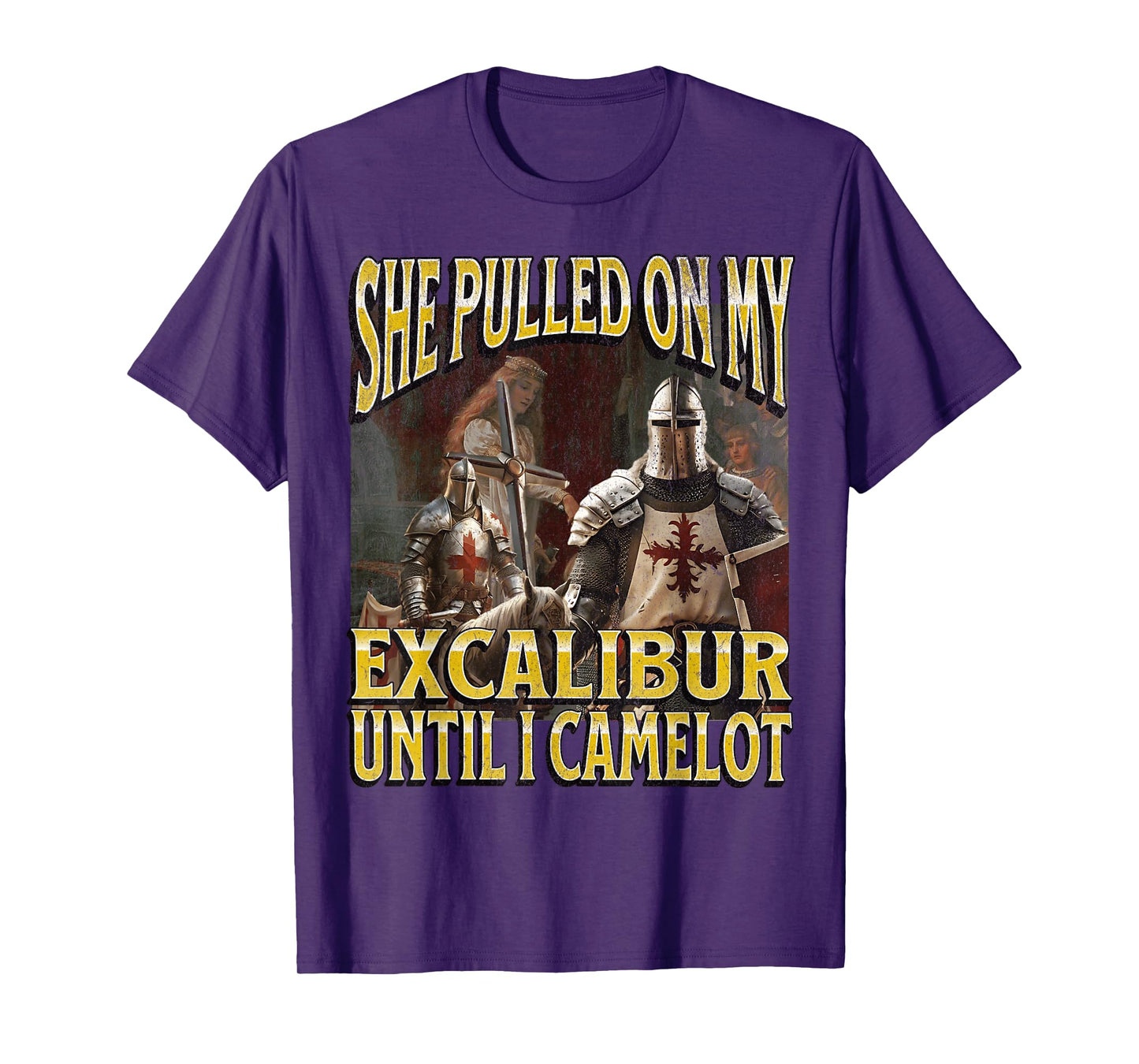 Pulled On My Excalibur Funny Offensive Knight Meme Bootleg T-Shirt