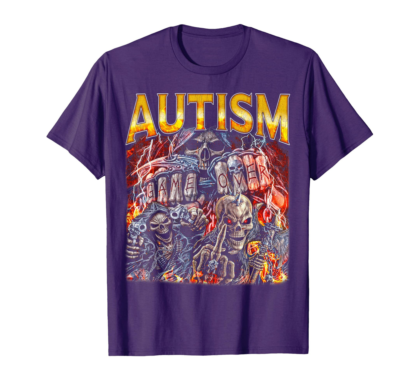 AUTISM - Edgy Skeleton Bootleg Hard Skeleton Meme T-Shirt