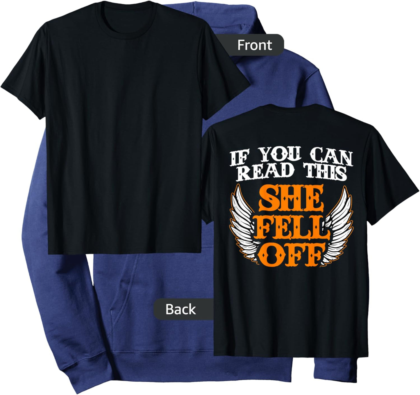 If You Can Read This She Fell Off Biker - Motorcycle Riders Hoodie - Hoodie | Navy