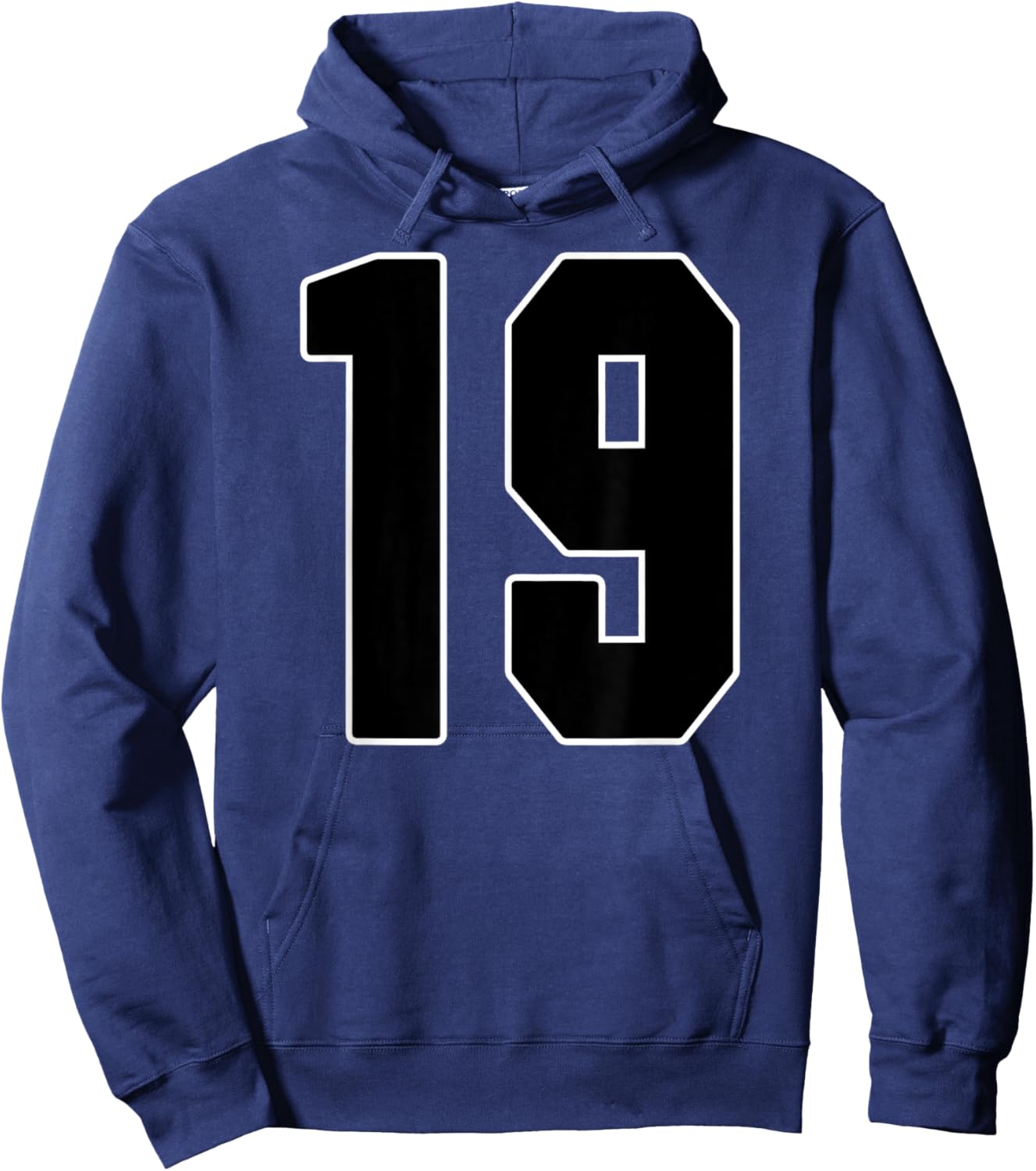 Big #19 Jersey Number 19 Uniform Biggest Fan Favorite Player Hoodie - Hoodie | Navy