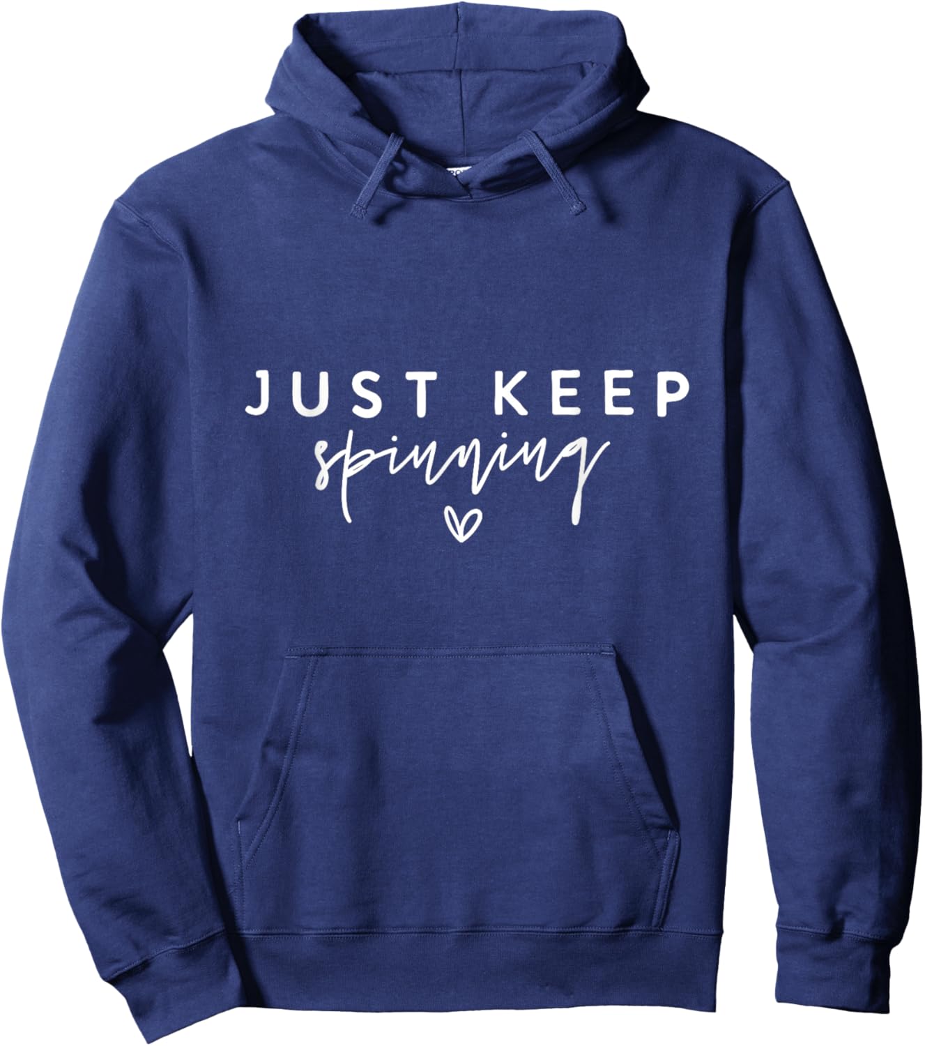 Just Keep Spinning Funny Spin Class Cycling Hoodie - Hoodie | Navy