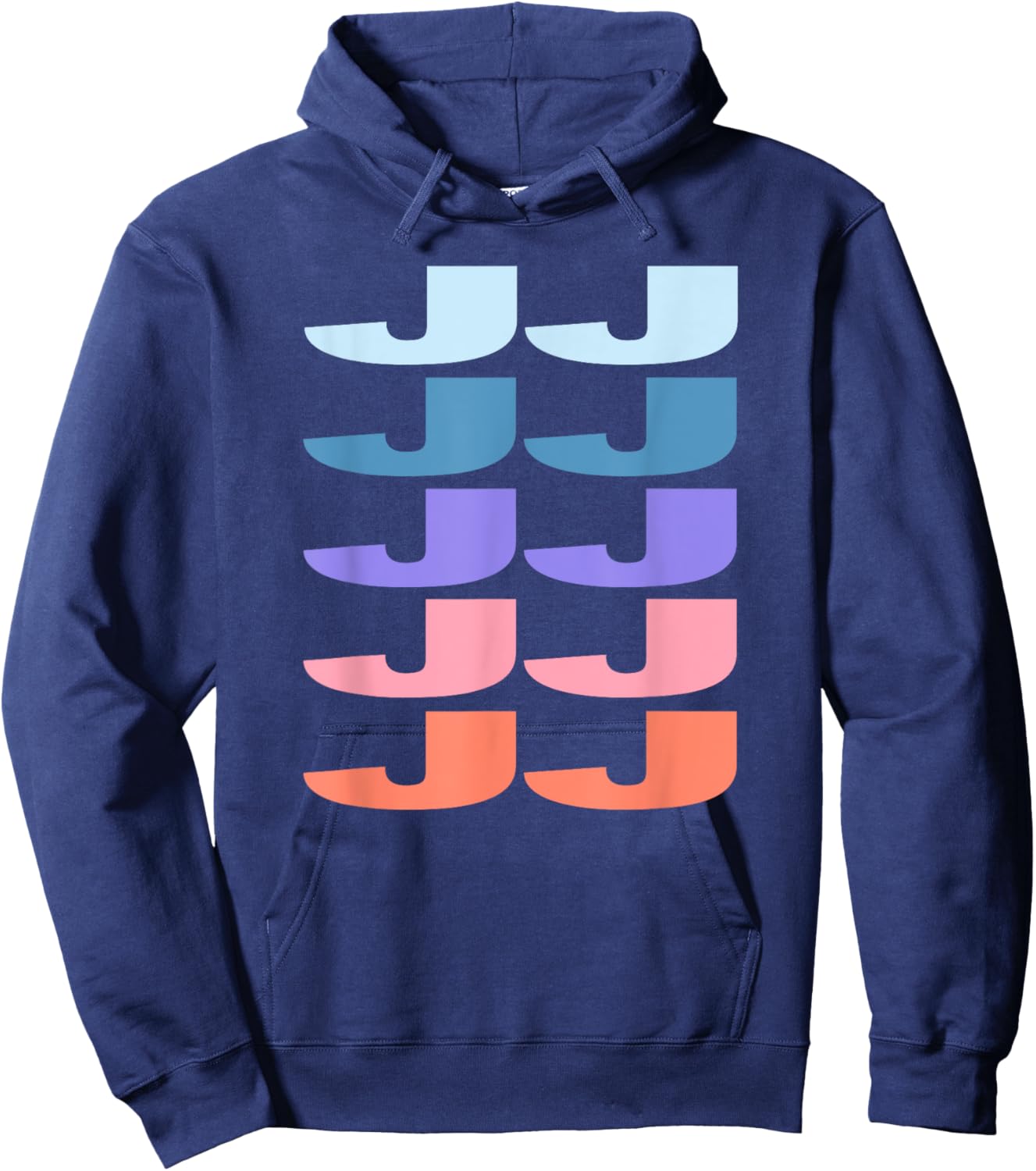 Funny Modern Repeated Text Design JJ Hoodie - Hoodie | Navy