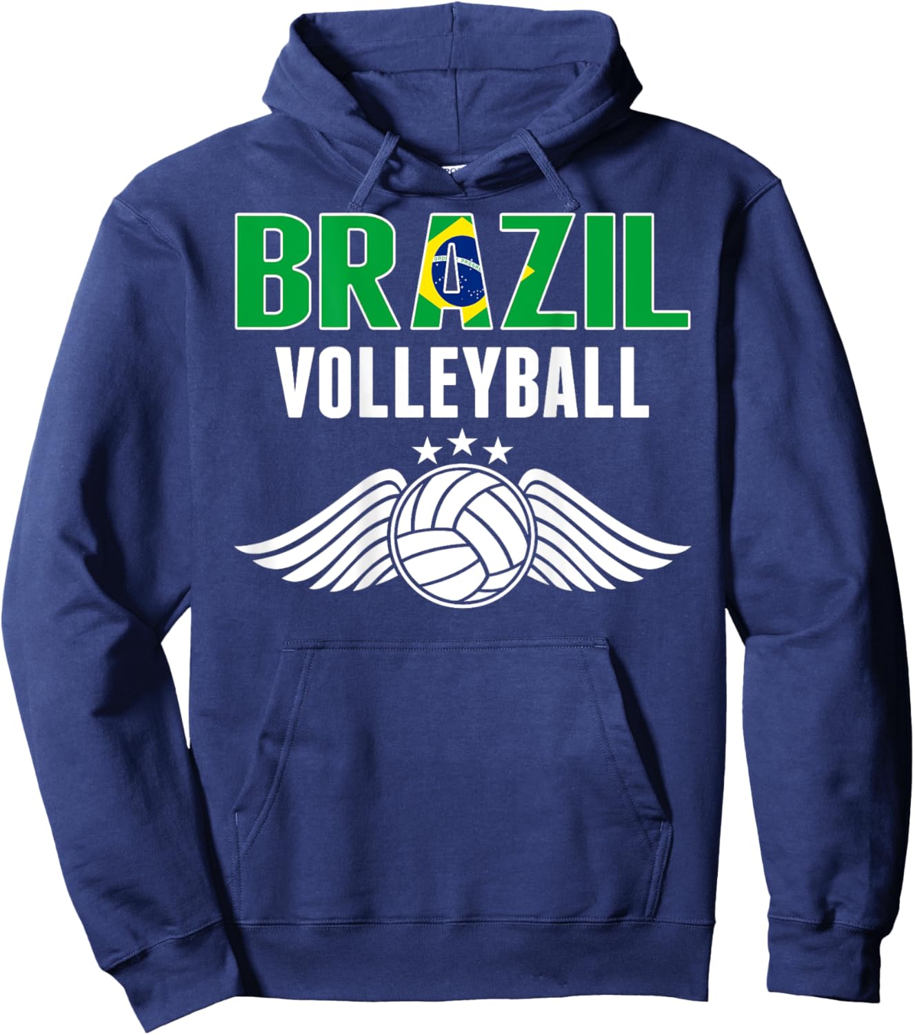 Brazil Volleyball Lovers Jersey - Brazilian Flag Sport Fans Hoodie - Hoodie | Navy