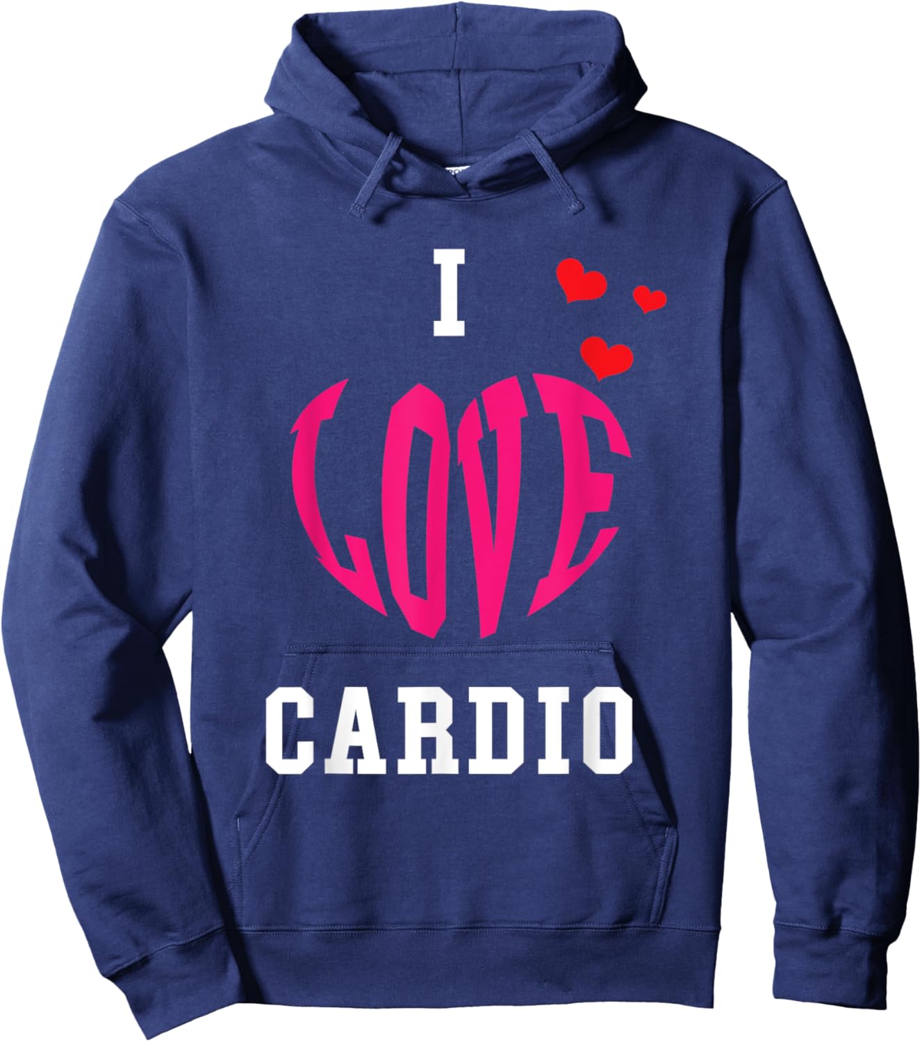 Bodybuilder and Powerlifting in a gym for I love Cardio Hoodie - Hoodie | Navy