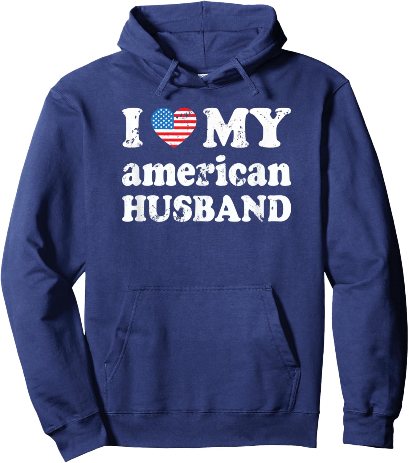 I love my american Husband Hoodie - Hoodie | Navy