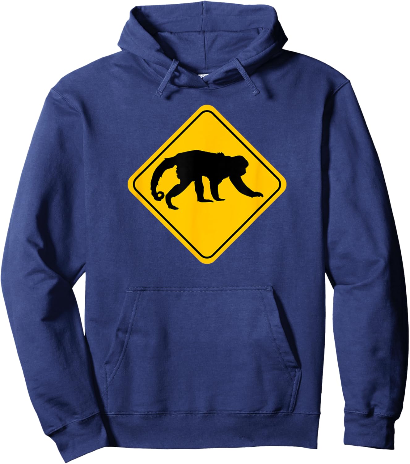 Howler Monkey Crossing Road Sign Classic Minimalist Graphic Hoodie - Hoodie | Navy