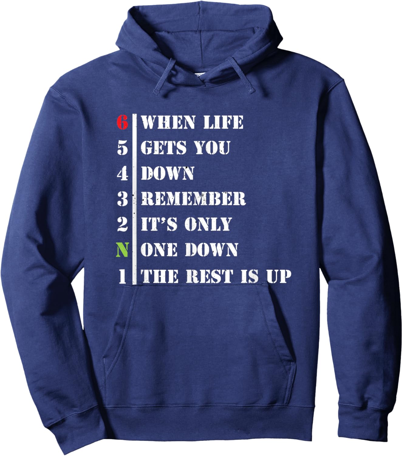 Motorcycle One Down Rest Is Up Biker Hoodie - Hoodie | Navy