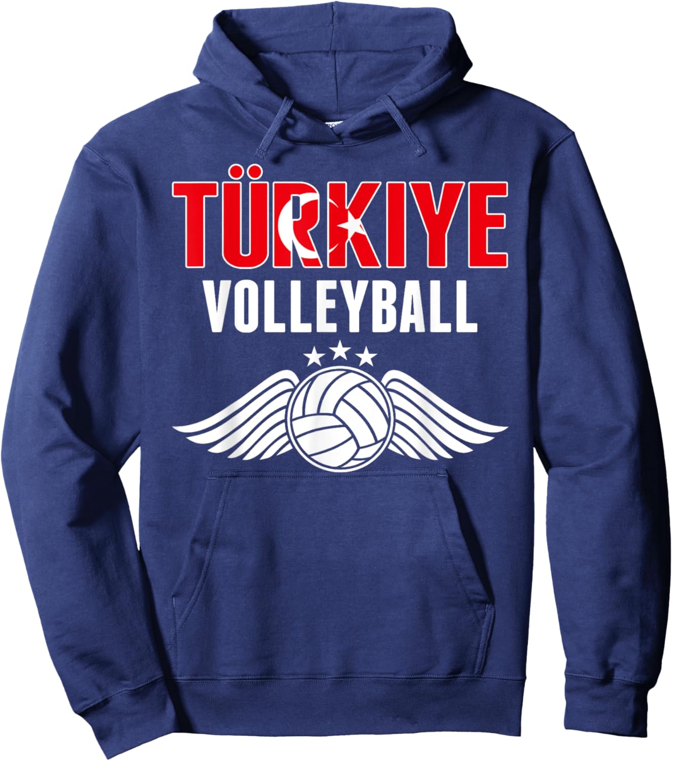 Proud Turkey Volleyball Fan Jersey Pride Türkiye Flag Vball Hoodie - Hoodie | Navy