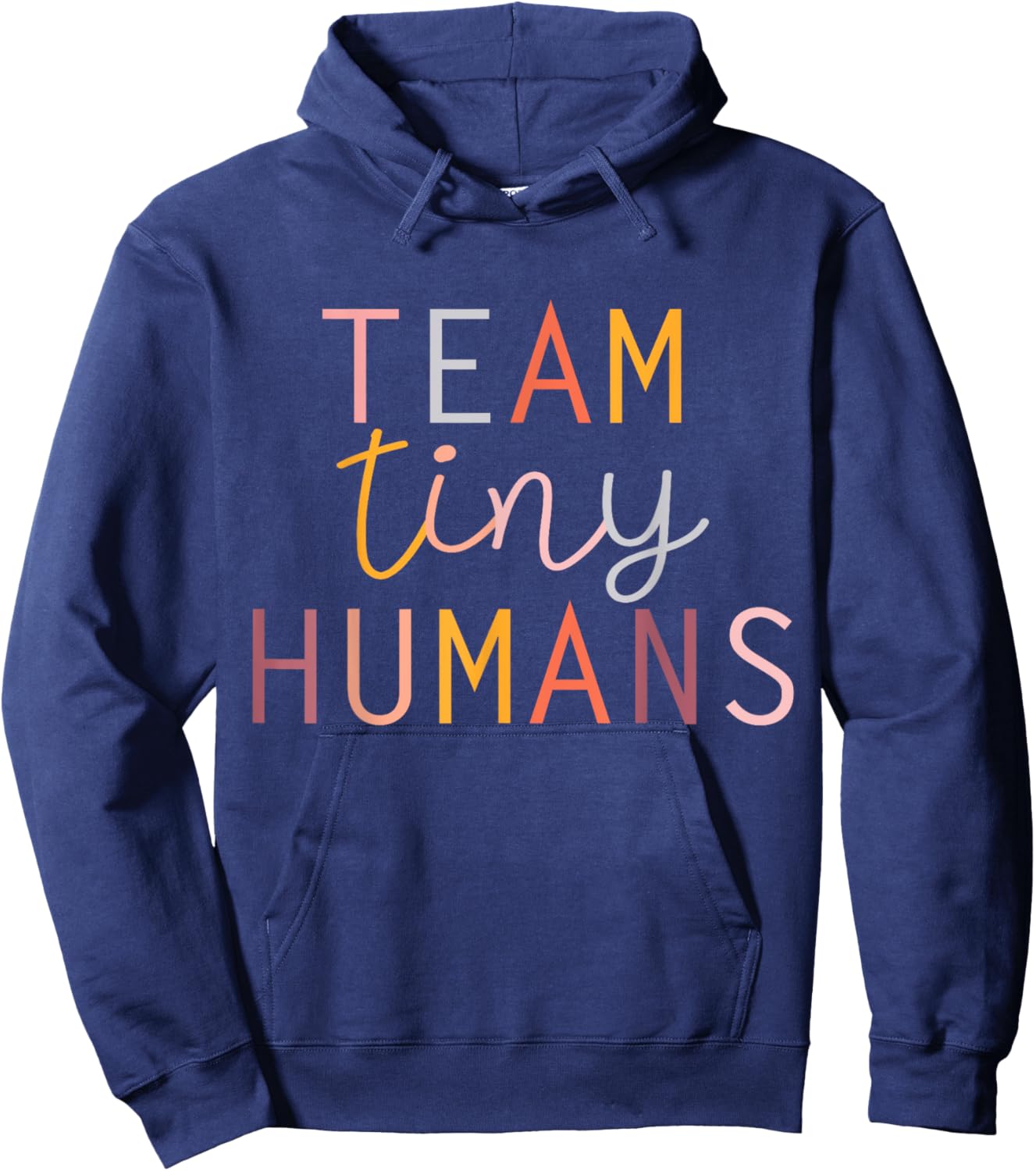 NICU Nurse ICU Neonatal Boho Colorful Retro Team Tiny Humans Hoodie - Hoodie | Navy