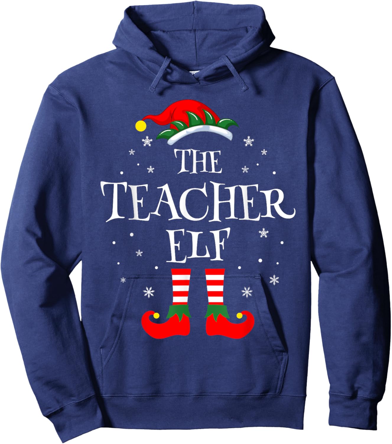 The Teacher Elf Christmas Family Matching Group Xmas Funny Hoodie - Hoodie | Navy