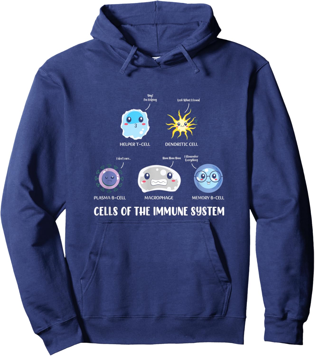 Science, Stem Immune System Cells Stem Students Apparel Hoodie - Hoodie | Navy