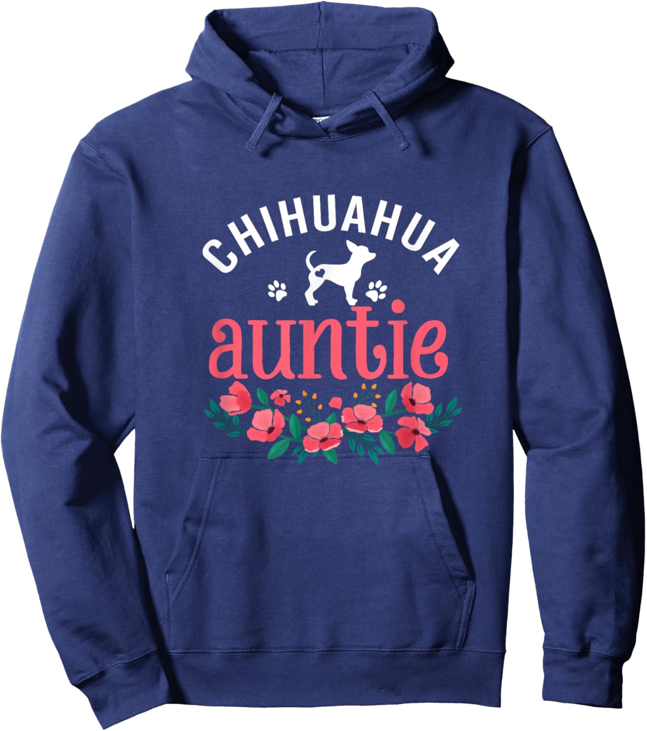 Chihuahua Auntie Dog Gifts Aunt Dog Lover Christmas Hoodie - Hoodie | Navy