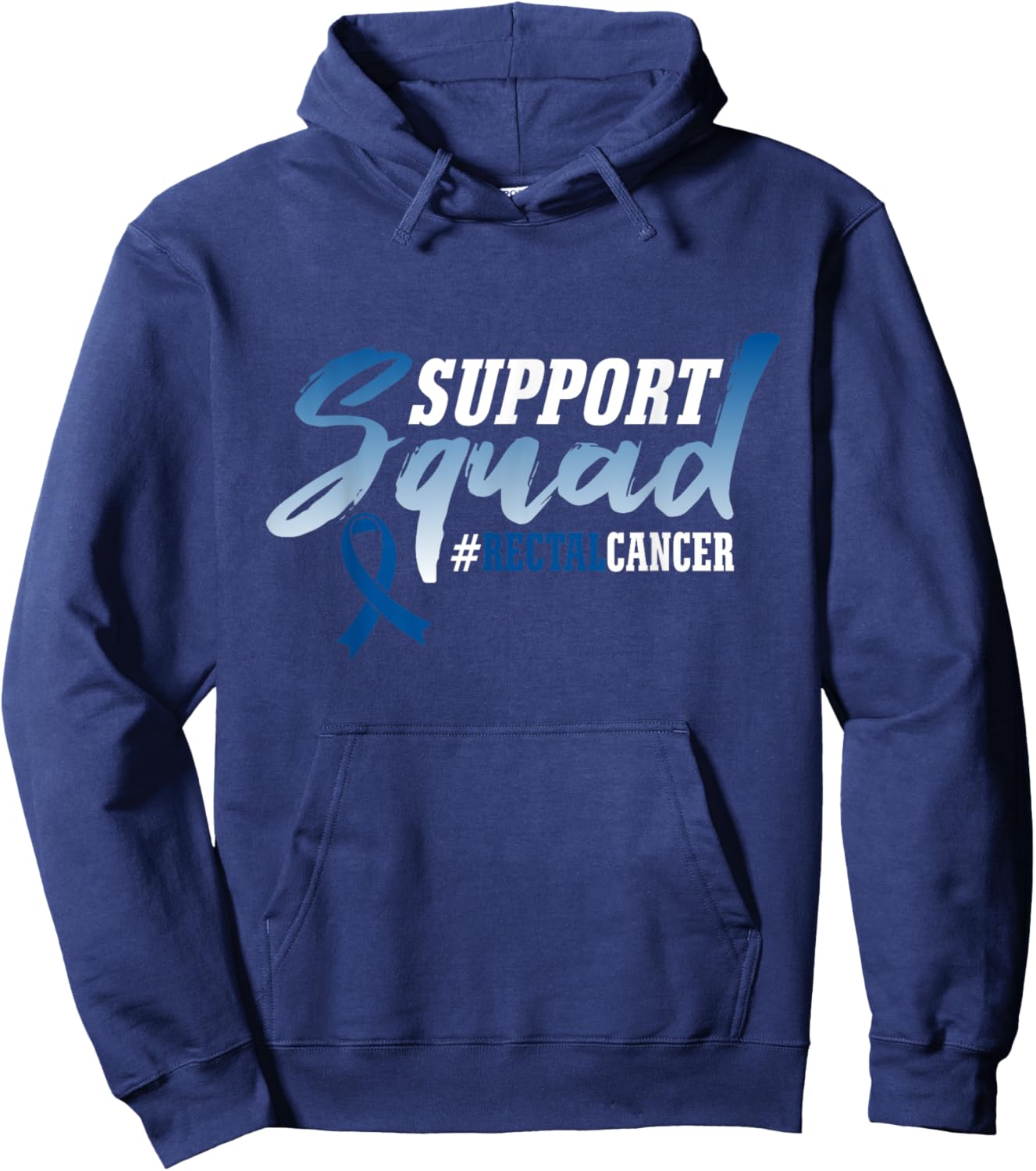 Support Squad RECTAL CANCER Survivors Ribbon Hoodie - Hoodie | Navy