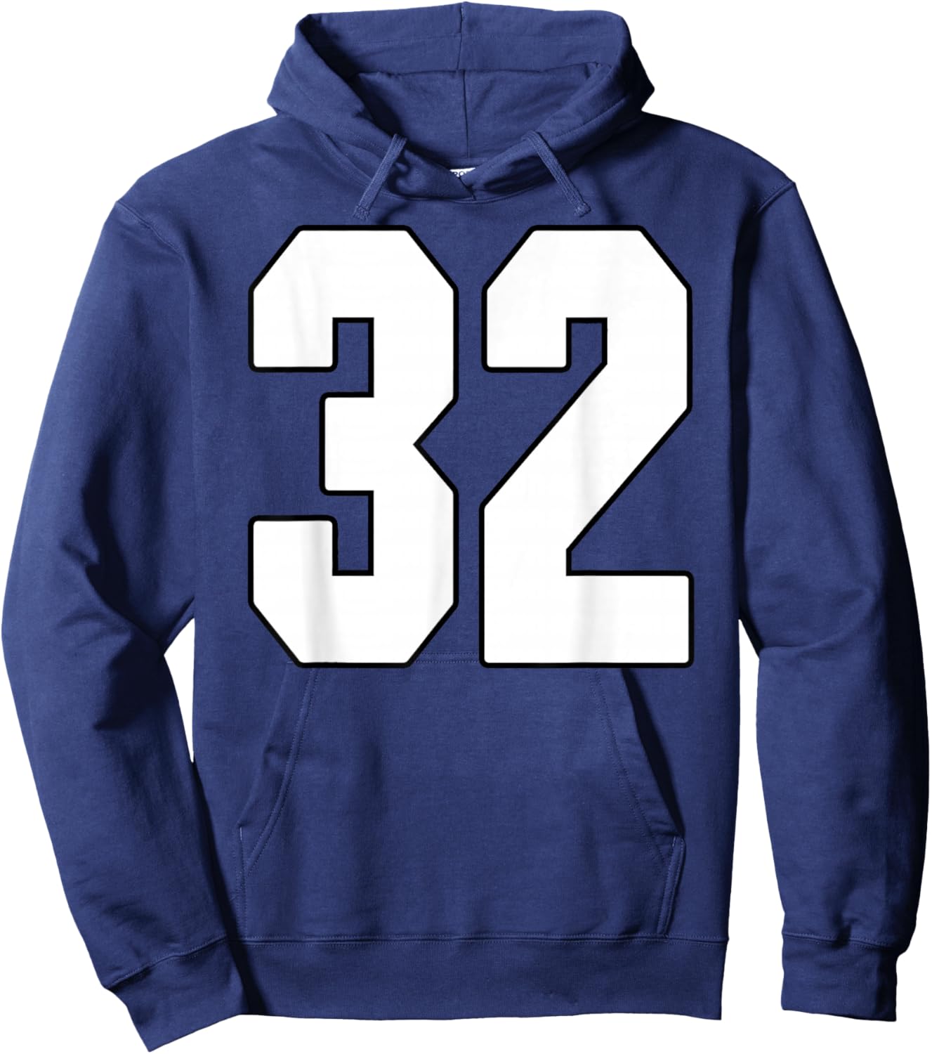 Big #32 Jersey Number 32 Uniform Biggest Fan Favorite Player Hoodie - Hoodie | Navy