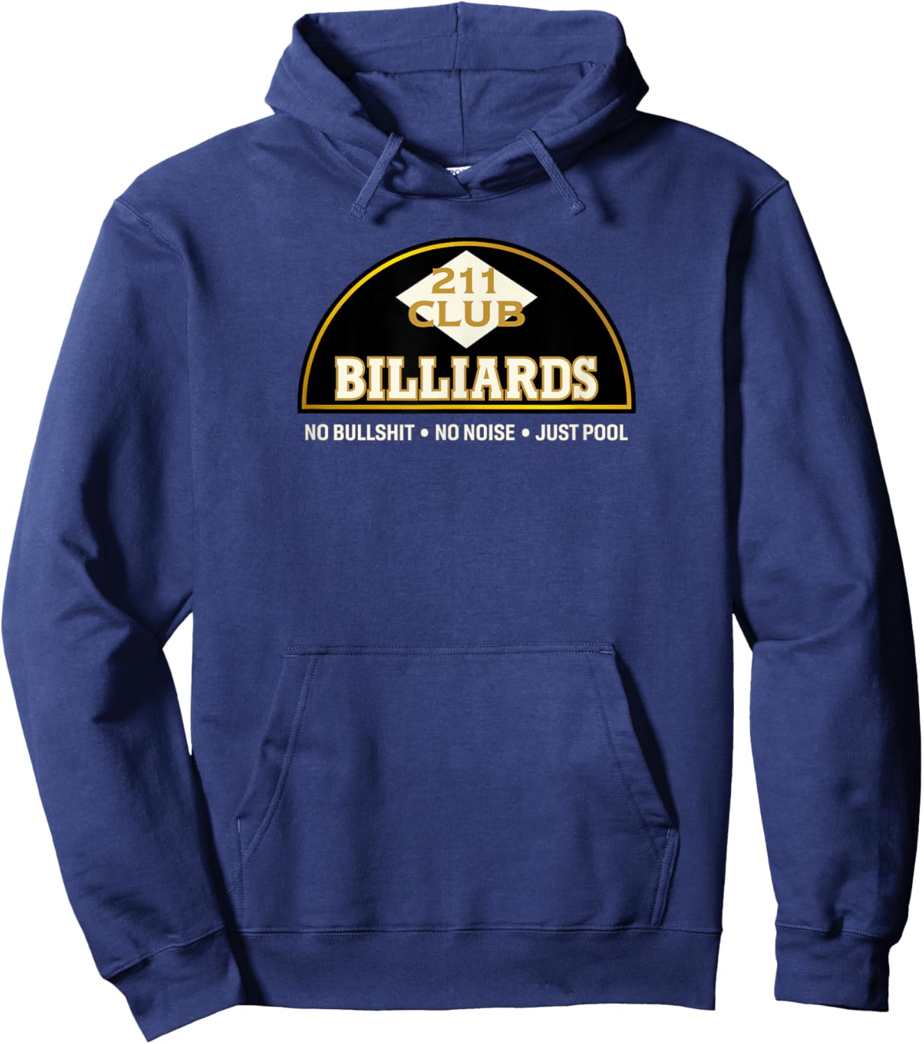 Seattle Vintage Pool Hall 211 Club Logo and Motto Billiards Hoodie - Hoodie | Navy