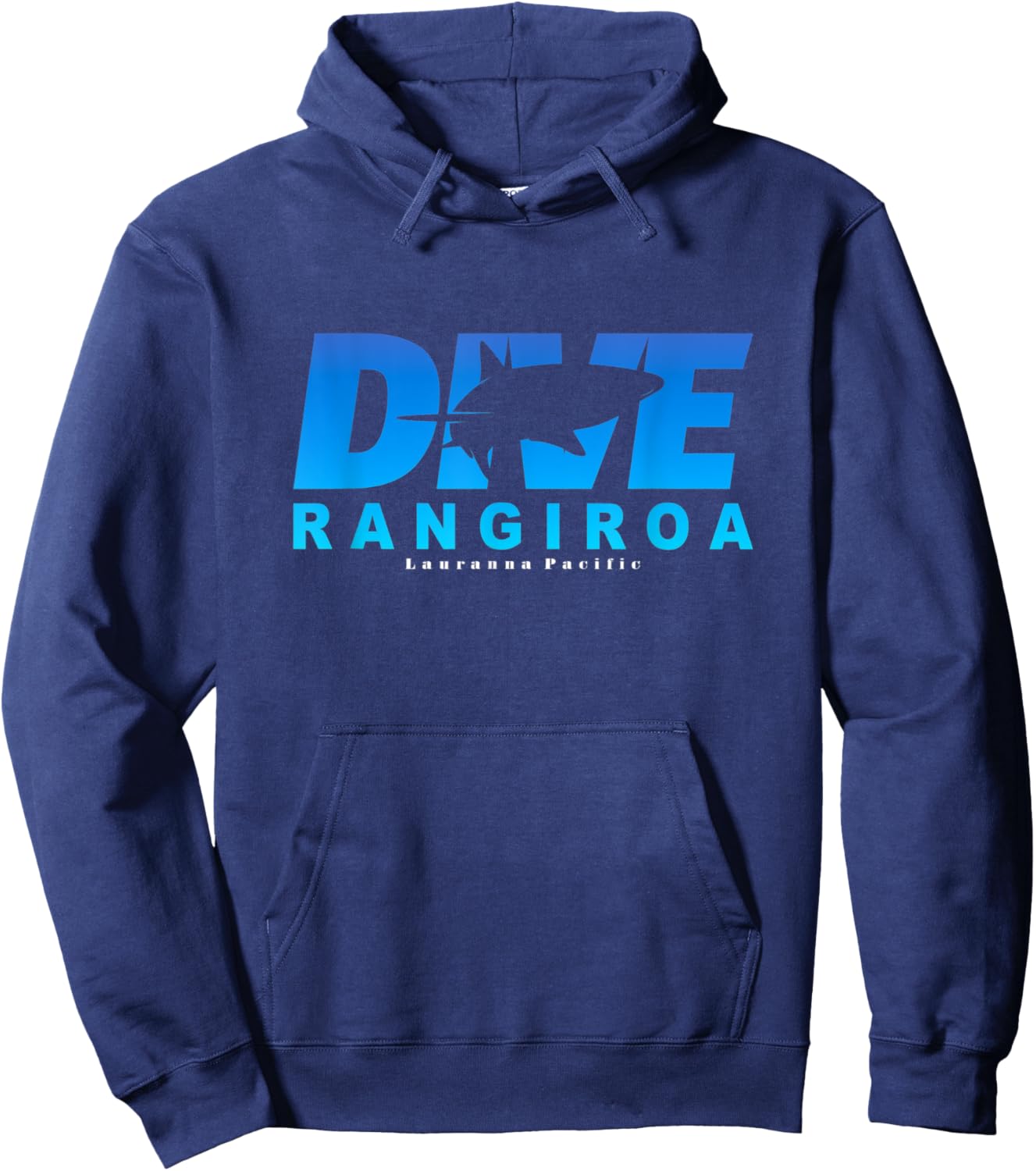 Dive Rangiroa with Shark, Scuba Diving at Rangiroa Hoodie - Hoodie | Navy