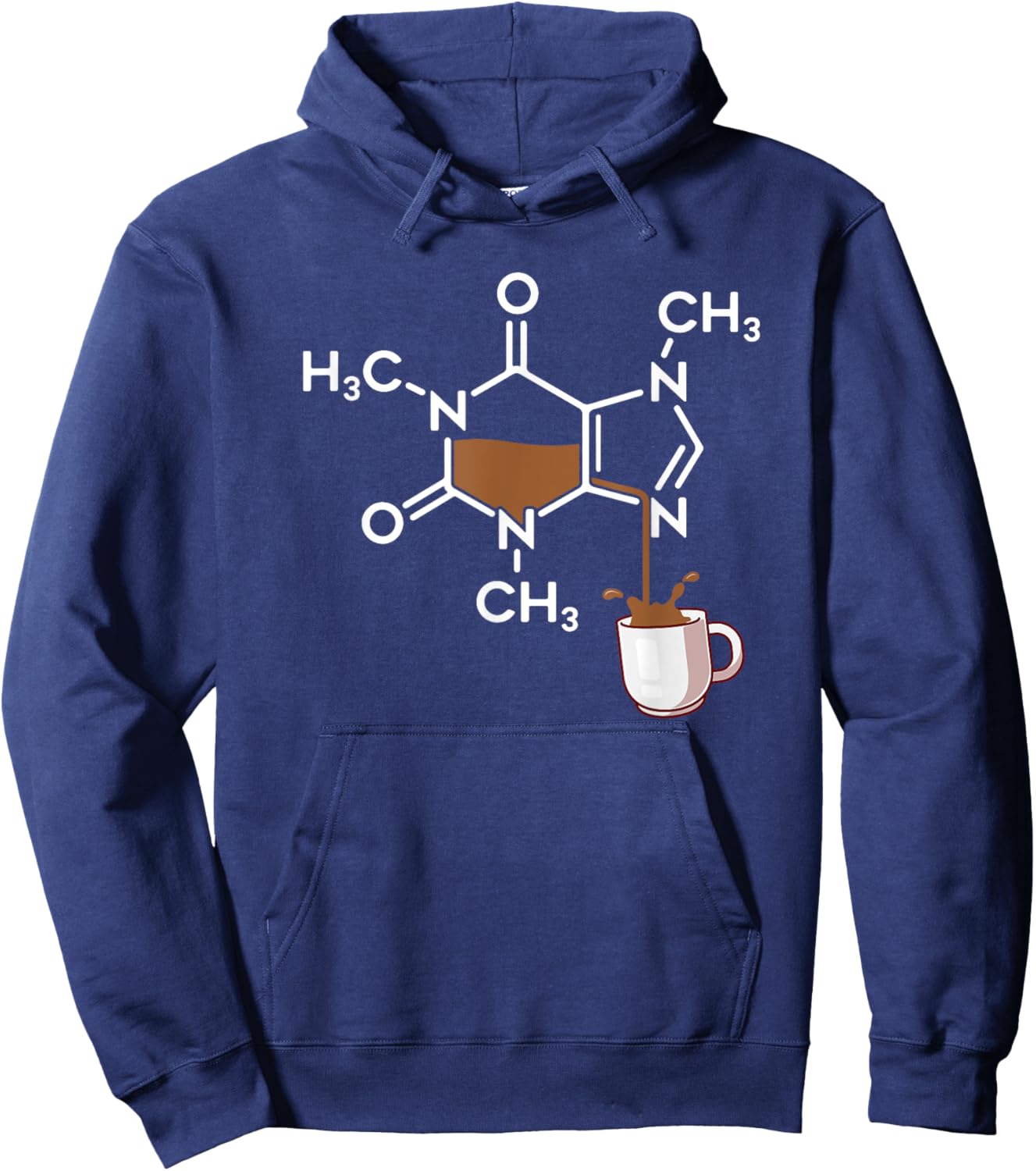 Caffeine Molecule Coffee Lover Chemistry Hoodie - Hoodie | Navy