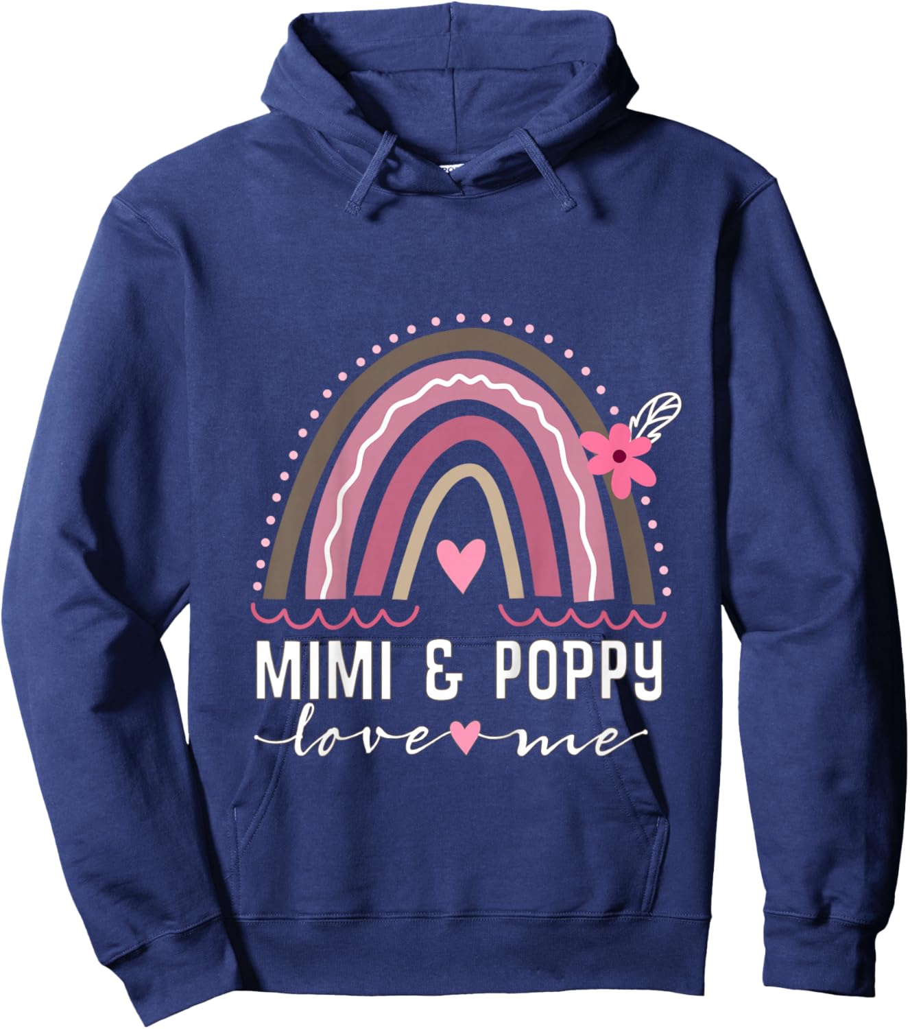 Kids Mimi and Poppy Love Me Granddaughter Rainbow Hoodie - Hoodie | Navy