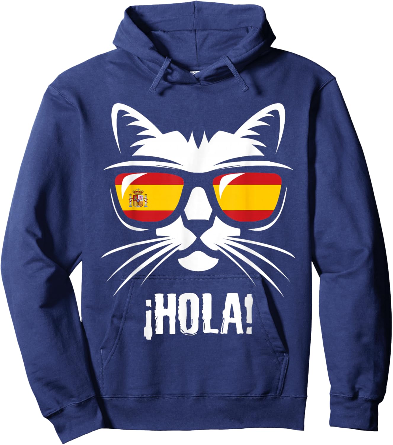 Funny Cat Spanish Flag Hoodie - Hoodie | Navy
