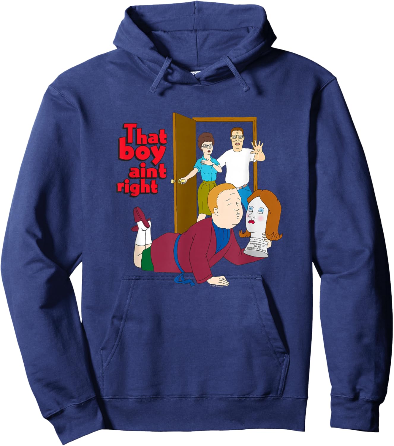 King of The Hill That Boy Ain't Right Bobby Hill Cartoon Hoodie - Hoodie | Navy
