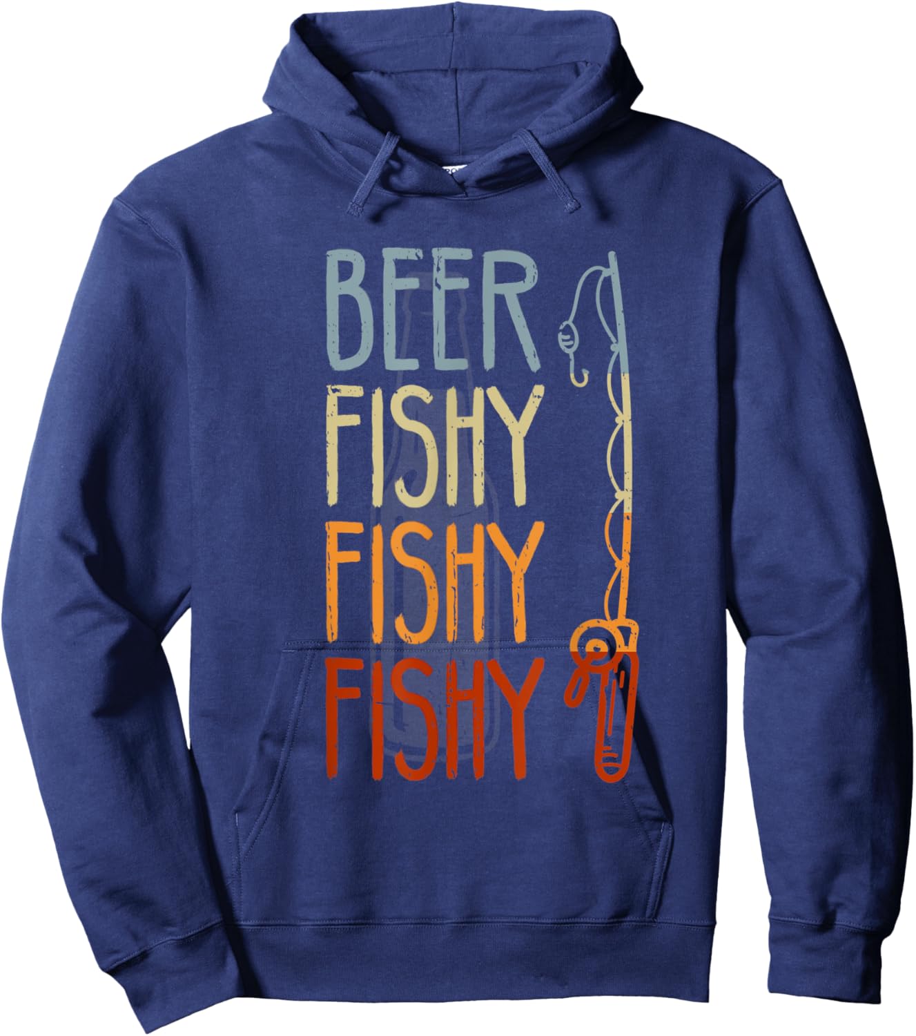 Retro Beer Fishy Fishy Funny Fishing And Beer Fishermans Hoodie - Hoodie | Navy