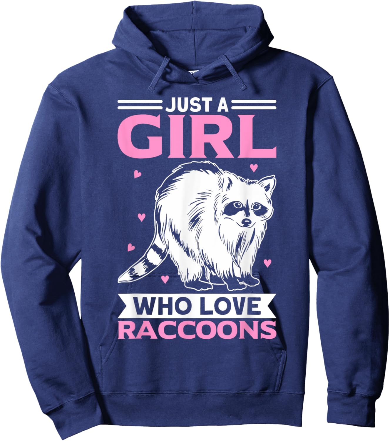 A Girl Who Love Raccoons Pajama Raccoon Bear Hoodie - Hoodie | Navy