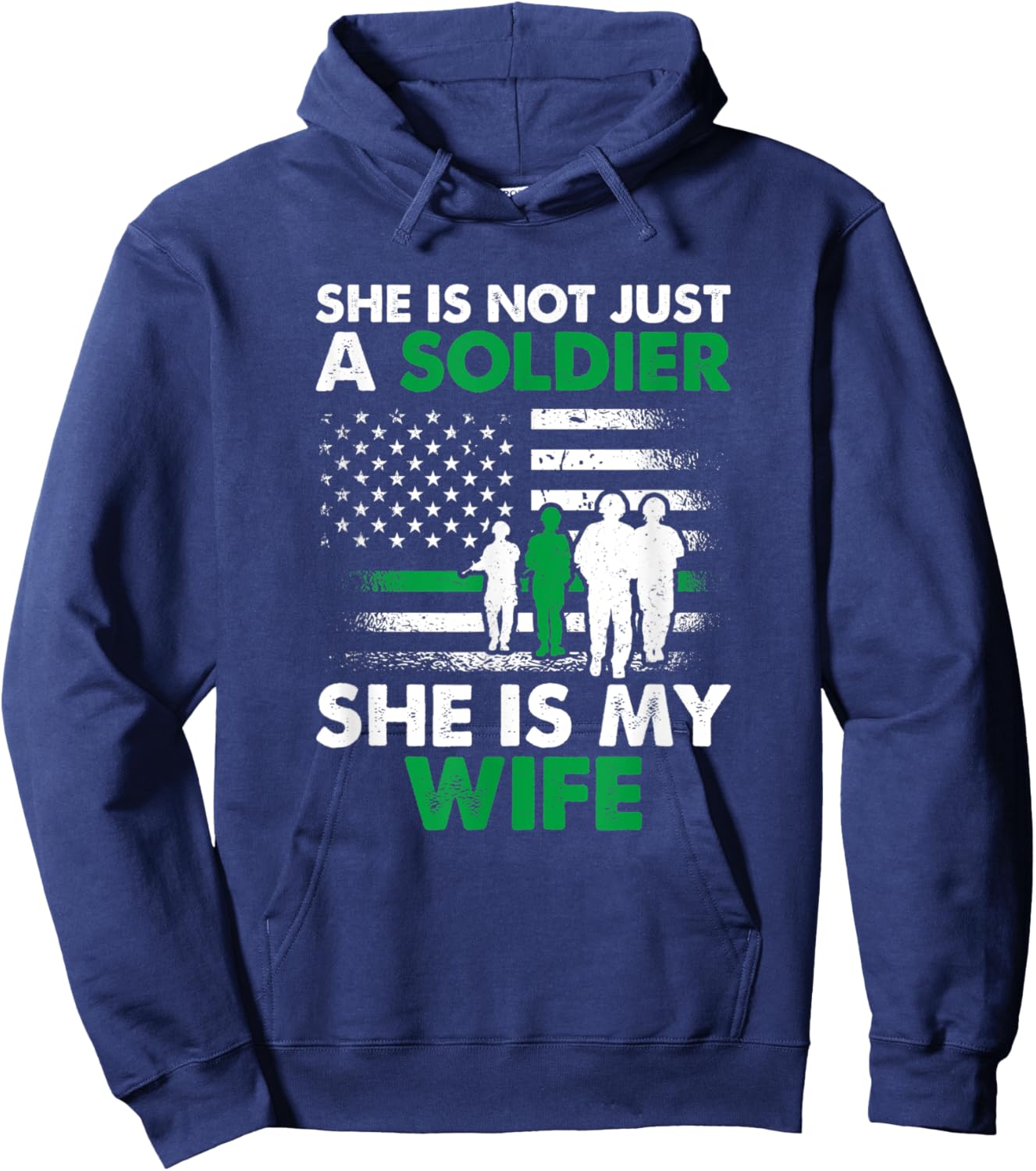She Is Not Just A Soldier She Is My Wife, Soldier Husband Hoodie - Hoodie | Navy