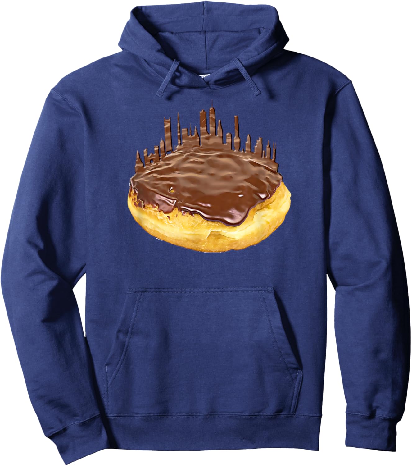 Funny Boston Cream Donut Skyline a Bawston Townie Hoodie - Hoodie | Navy