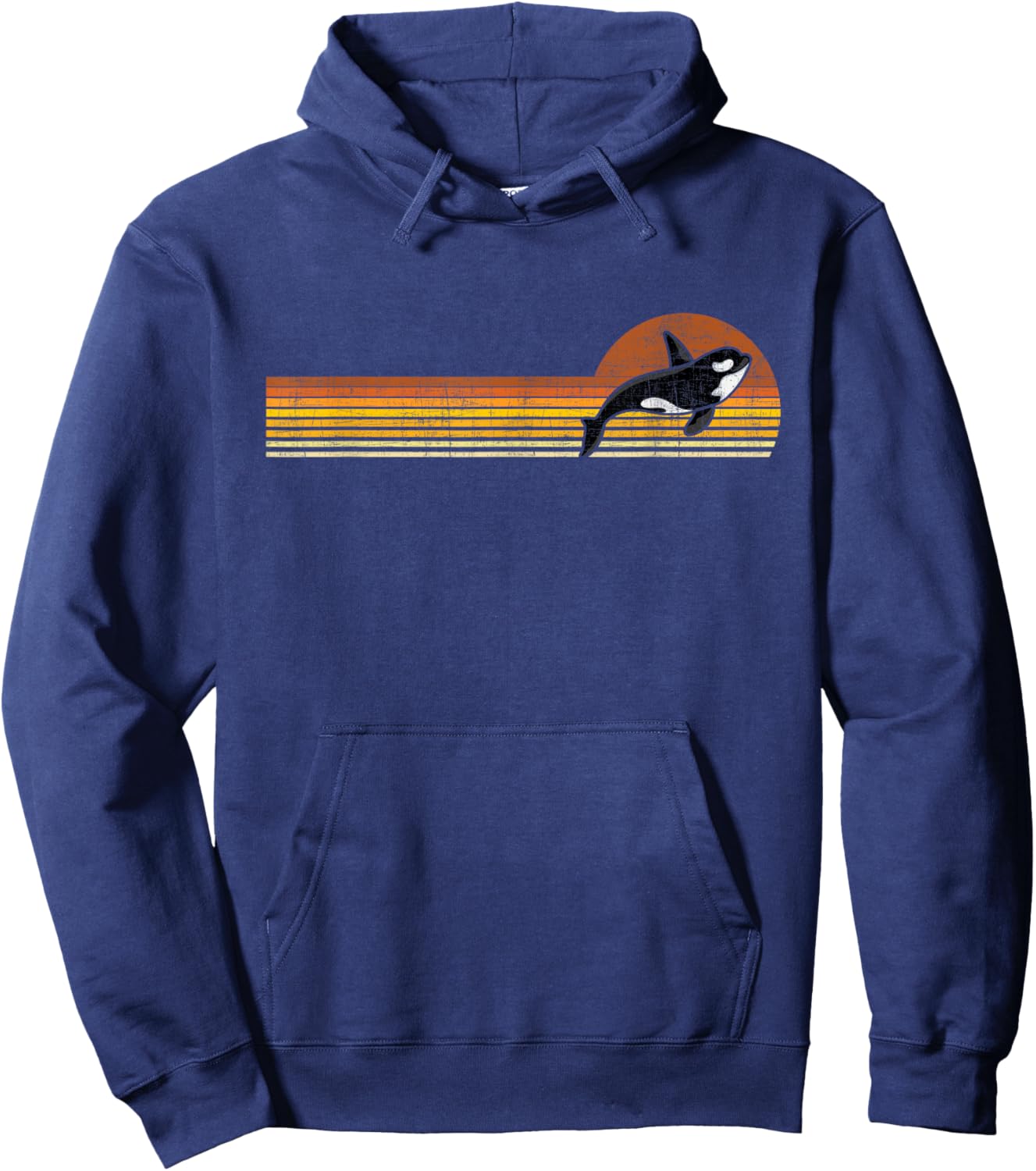 Retro Whale Lover - Marine Biologist Aquarist Whales Diver Hoodie - Hoodie | Navy